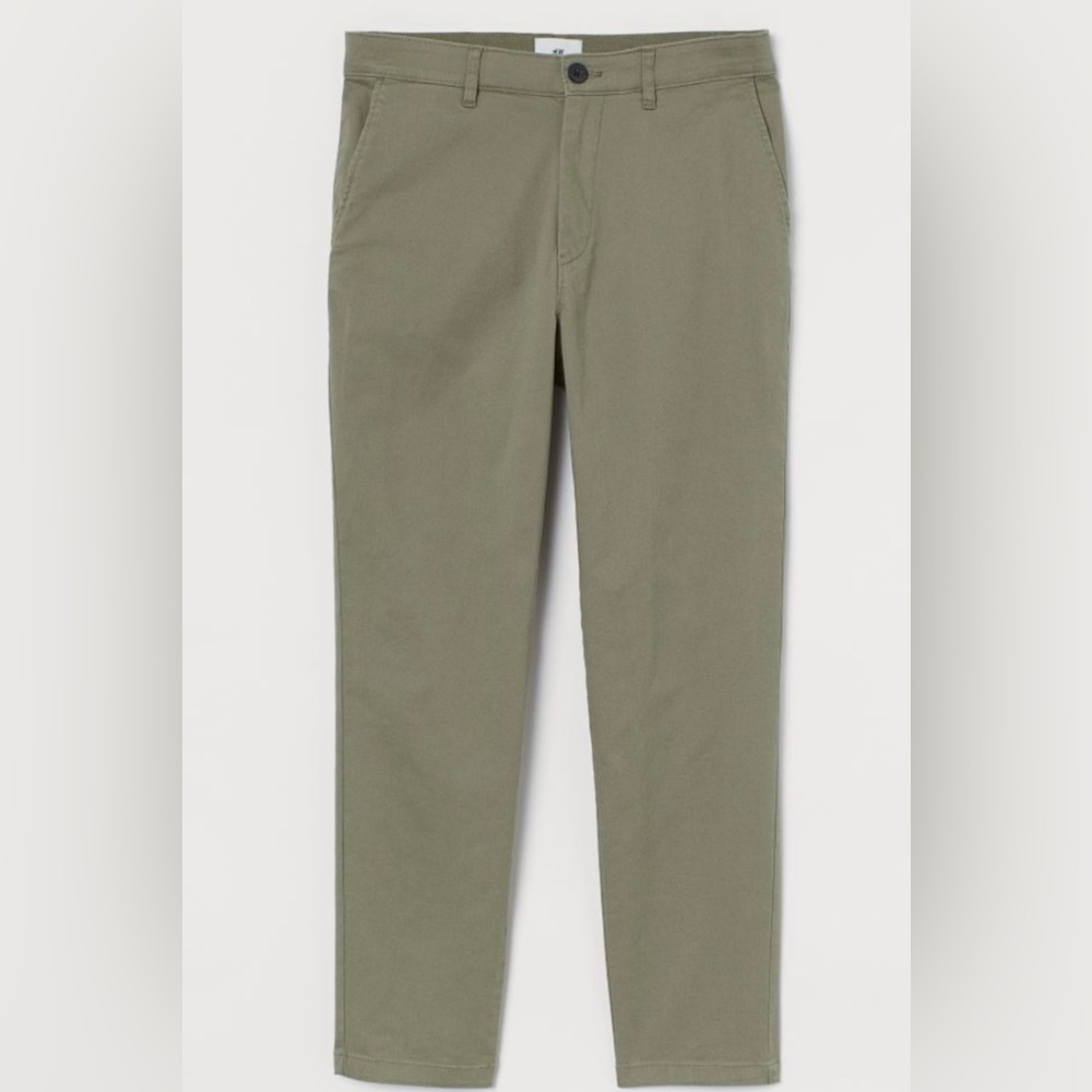 Women’s H&M size 12 olive green‎ cropped chinos.